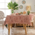 Tovaglia rettangolare in jacquard spesso con motivo floreale di rose retrò arancio-rosso - 60x60 / Jacquard Rosa Pianta Succulenta Senza Pizzo