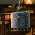 Blue Paisley jacquard table runner with decorative colorful tassels for home decor - Blue Lotus Jacquard