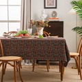 Mantel de jacquard retro multicolor con patrón tejido en un comedor cálido y acogedor - 60cmx60cm / Nudos de Colores