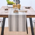 Nordic grey striped table runner on wooden table with elegant home decor setting - 32x45 / Double Layer Placemats / Grey and White Stripes