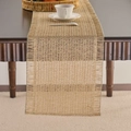 Camino de mesa rectangular tejido a mano en yute natural con bordes de flecos - Caqui Papel Tejido Borla Ambos Lados / Manteles Individuales 33-50