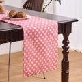 Coral pink table runner with white heart pattern and textured cotton linen fabric finish - Double Layer Placemat (32x45cm) / Pink Heart