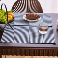 Sottopiatto giapponese in tessuto a righe bianche e blu per decorazione tavola termica - 32-45cm / Stampa a Righe Sottili Blu