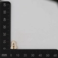 Detailed size measurement of a gold letter A pendant with cubic zirconia stones - Gold A
