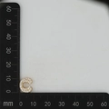Detailed view of gold letter C pendant with pavé cubic zirconia and measurements - Gold C