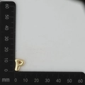 Detailed size measurement of a gold letter P pendant showing its 13mm height - Letter P Pendant Only (Without Chain) / Gold