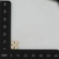 Detailed measurement of gold X-shaped cross pendant with white zircon stones 13mm - Gold X