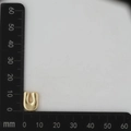 Detail view of 18k gold letter U pendant showing 12mm dimensions on a scale ruler - Letter U Pendant Only (Without Chain) / Gold
