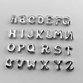 Polished silver alphabet letters A-Z metal beads for DIY jewelry making necklaces - Silver Letter B Pendant Only (Without Chain) / Silver