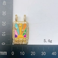 Bohemian sunshine tarot pendant with colorful enamel and sparkling crystal border - Sunshine Radiance Style (Style 1)
