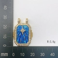 Bohemian octagonal pendant with blue enamel star and sparkling white zircon stones - Dark Blue Octagonal Star Style (Style 2)