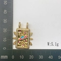 Bohemian gold tarot pendant with colorful planet and crystals on a measurement scale - Colorful Planet Style (Style 3)