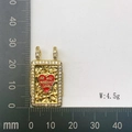 Bohemian gold tarot pendant with red enamel heart and All You Need Is Love engraving - Red Enamel Heart Style (Style 8)