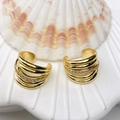 Elegant multi-layered gold-plated ear cuffs featuring sparkling pavé zircon stones - Style 13