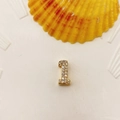 Golden number 1 pendant charm with sparkling pavé crystals for DIY jewelry crafting - Number 1