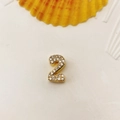 Sparkling gold numeric 2 pendant featuring full pavé set white zircon for DIY jewelry - Number 2