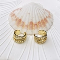 Elegant gold-plated multi-layer U-shaped ear cuff with white zircon stones for women - 4-Layer Criss-Cross Wrapped Style (34 Styles) / Gold