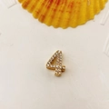 Golden double-layer number 4 necklace pendant with micro-pave zircons for women - Number 4