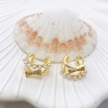 Eleganter goldener Ohrclip mit zarten weißen Perlen und glitzernder Kristall Schmetterlingsform - Schleifen- & Künstliche Perlen-Kombinationsstile (60 Stile)
