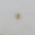 Macro shot of gold bubble letter A pendant with full cubic zirconia pave setting - Letter A Pendant / Gold