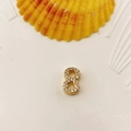 Sparkling gold-plated alloy pendant shaped as number eight with micro-set zircon stones - Number 8