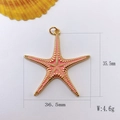 Ciondolo a stella marina rosa con bordi dorati e misura 35,5mm per gioielli fai da te - Rosa (Stile 4)