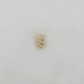 Macro shot of gold letter E balloon pendant charm with sparkling cubic zirconia inlay - Letter E Pendant