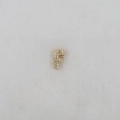 Macro shot of gold-plated puffy letter F charm with micro-pave white zircon stones - Letter F Pendant