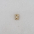Close-up of golden letter H pendant featuring a sparkling pave-set cubic zirconia design - Letter H Pendant