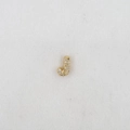 Macro detail of gold-plated J-shaped bubble charm with sparkling pavé cubic zirconia - Letter J Pendant