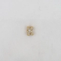 Detailed view of bubble initial K pendant in gold finish with sparkling zircon stones - Letter K Pendant
