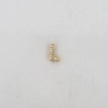 Macro detail of puffy bubble letter L pendant with pavé cubic zirconia in gold plating - Letter L Pendant