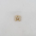 Macro detail of puffy bubble letter M pendant with sparkling pave zircon setting - Letter M Pendant