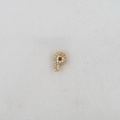 Macro shot of gold-plated balloon letter P pendant encrusted with sparkling zircon stones - Letter P Pendant