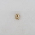 Detailed macro view of gold-plated balloon letter R pendant with cubic zirconia inlay - Letter R Pendant