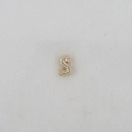 Macro shot of letter S bubble pendant with pavé set cubic zirconia in gold finish - Letter S Pendant