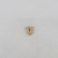 Detail of gold letter V pendant featuring micro-pave white cubic zirconia stones - Letter V Pendant