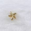 Gros plan d'un pendentif étoile de mer dorée avec texture granulaire et design 3D - Style étoile de mer à texture granulée / Or