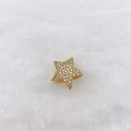 Macro shot of gold star-shaped charm with sparkling cubic zirconia on white fur backdrop - Gold Five-Pointed Star Pendant Only (Without Chain) (Style 242)