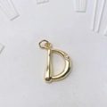 Golden brass letter D pendant with sparkling zircon accent for personalized necklace DIY - Gold D