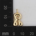 Detaillierte Messung eines goldenen Buchstaben R Anhängers mit 18K Spiegelpolierung - Buchstabe R