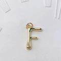 Poliertes Gold-Messing-Anhänger Buchstabe F mit klarem Zirkon für DIY-Halskettenkette - Gold F