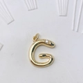 Minimalistischer vergoldeter Messinganhänger Buchstabe G mit weißem Zirkon für DIY-Ketten - Gold G