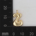 Detailaufnahme des goldenen Buchstaben Z Anhängers mit präziser Millimeter-Messskala - Buchstabe Z