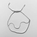 Polished silver adjustable box chain bracelet with slider clasp for DIY jewelry - Basic Bracelet Only (Without Letter Pendant) / Silver