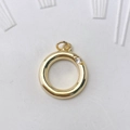 Minimalistischer runder Anhänger aus goldfarbenem Messing mit Zirkon für DIY Ketten - Gold O