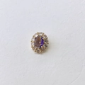 Macro detail of oval purple gemstone necklace pendant with halo of white zircons - Purple Stone Style (#6 Pendant Only)