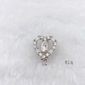 Silver heart pendant with Virgin Mary relief and clear zircons for DIY jewelry making - Heart-Shaped Virgin Mary (Style 251) / Silver