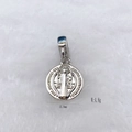 Pendentif médaille religieuse Saint Benoît en argent diamètre 15,8mm poids 4,8g - Style de Médaille de Saint Benoît (259 Styles) / Argent