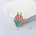 Kite-shaped gold tarot necklace with sunset enamel and colorful zircon accents - Sunset Wave Style (Style A)